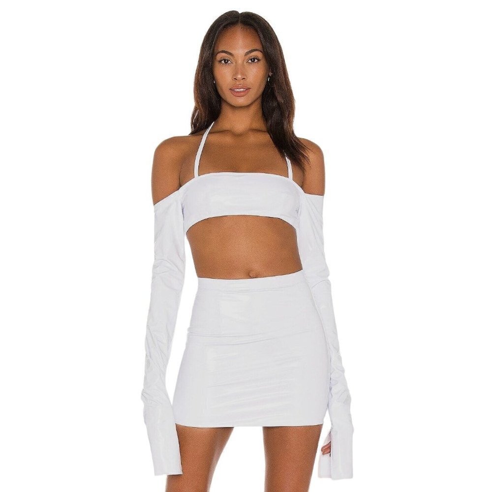 LaQuan Smith White Crop Top